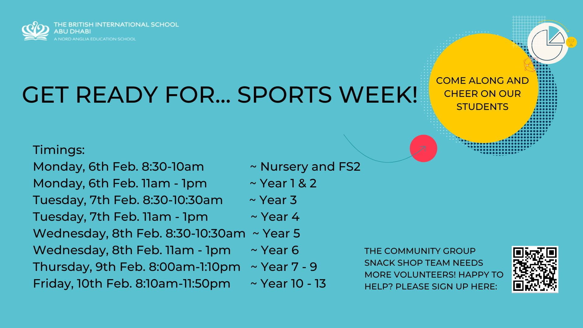 Sports Days schedule and call for Community Group Snack Shop volunteers - Sports Days schedule and call for Community Group volunteers