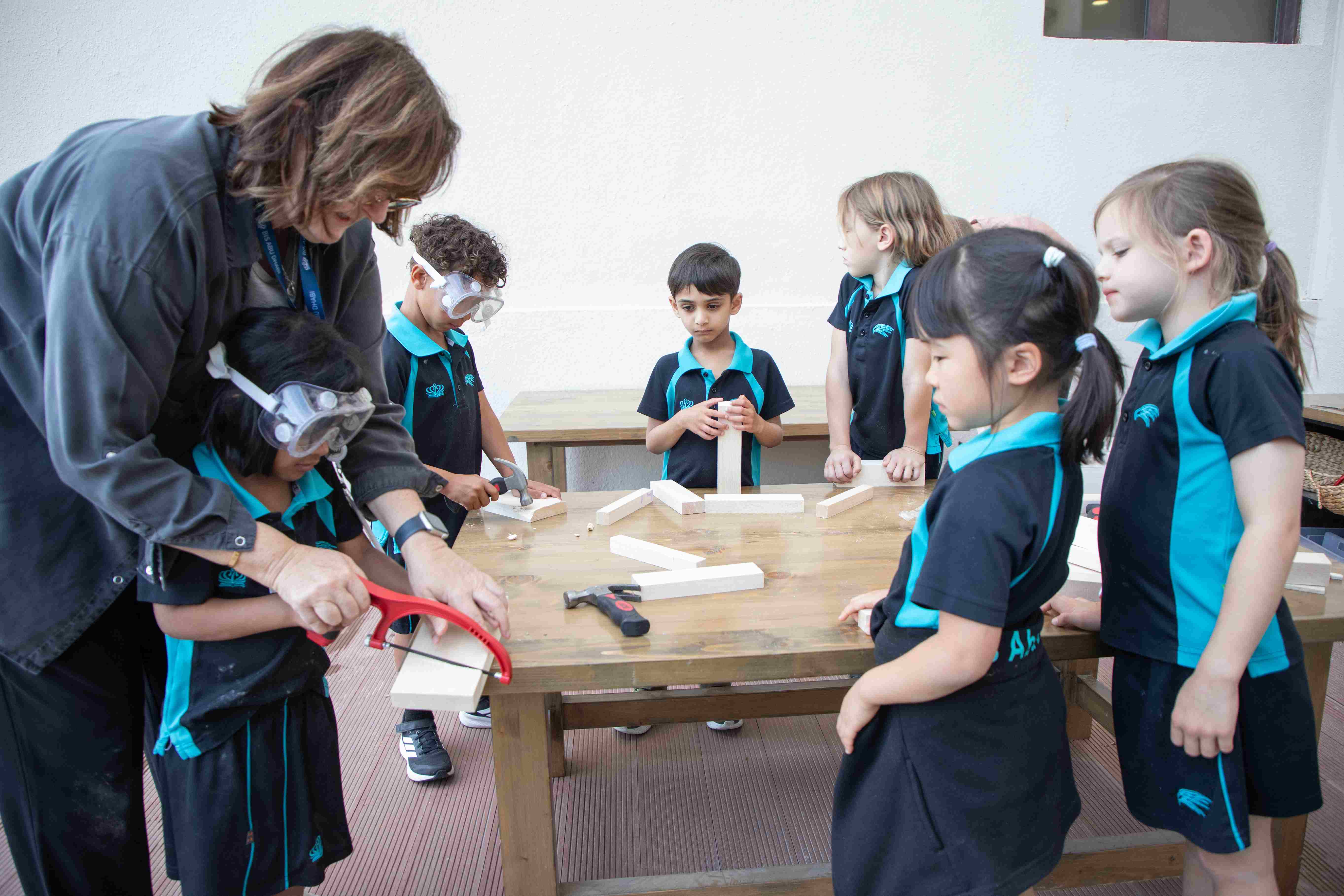 Exploring Woodwork in the Eco Edventure at The British International School Abu Dhabi