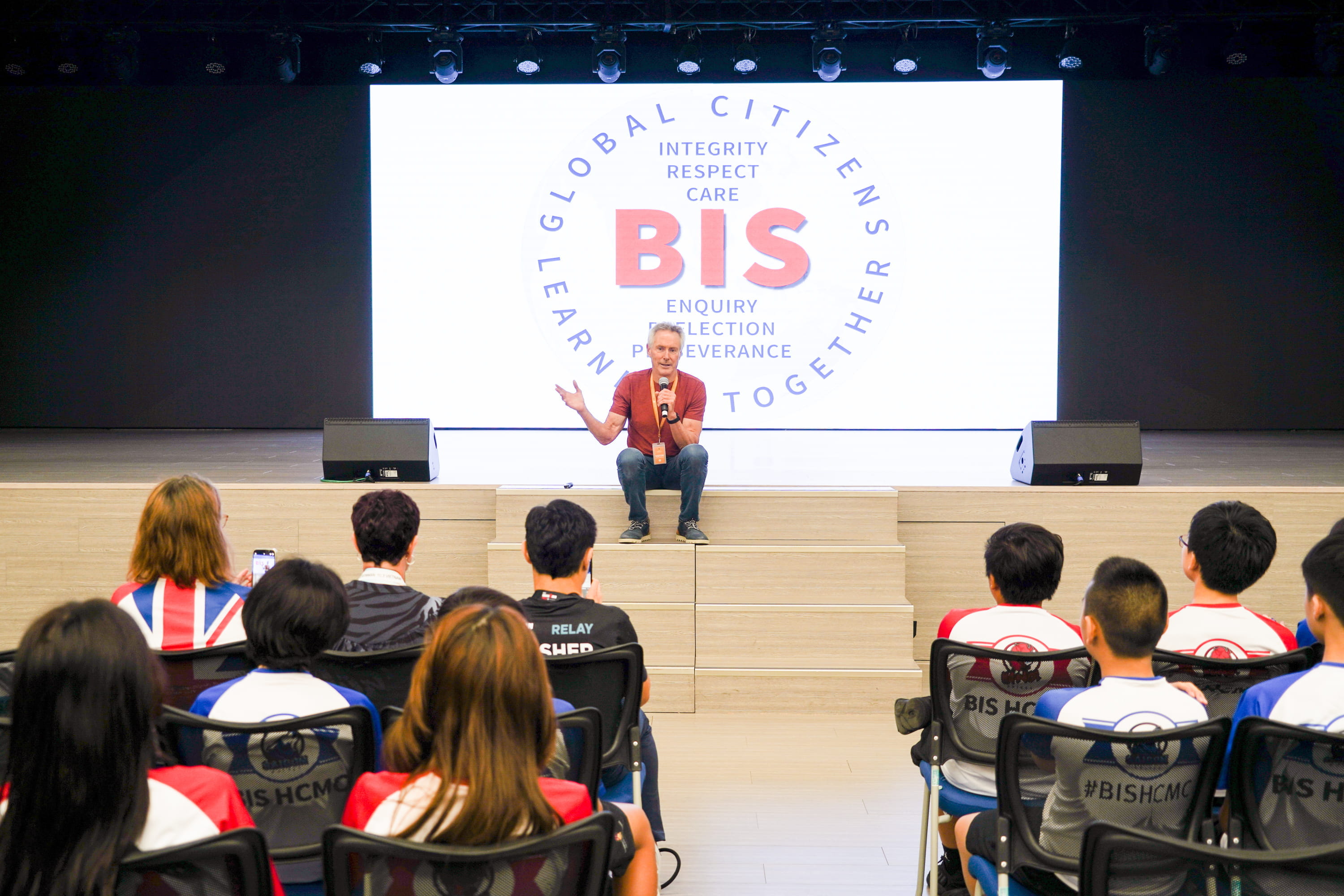 Mark Allen giving speech