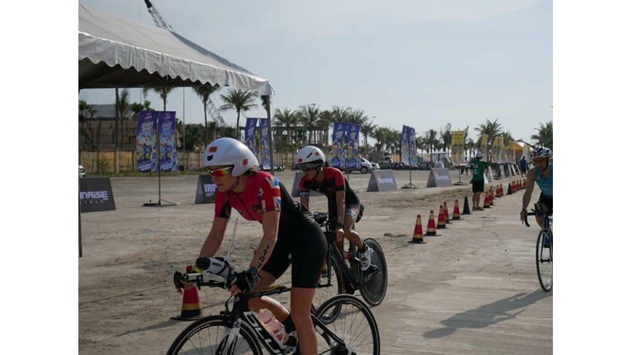BISHCMC Athelete Mary McAloon in the Danang IRONMANmin