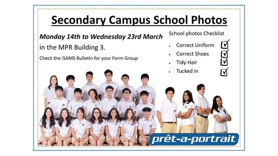 School Photographs 2022  14th to 23rd March