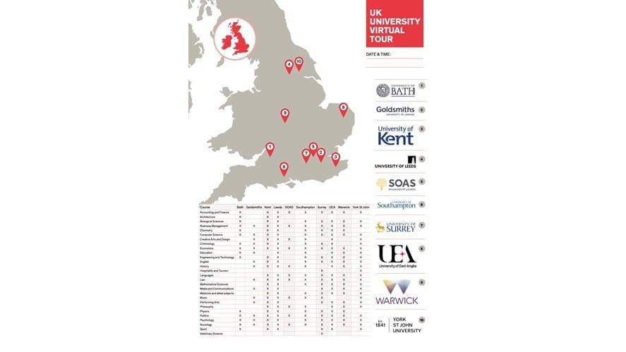 UK University Virtual Tour 2021 Poster