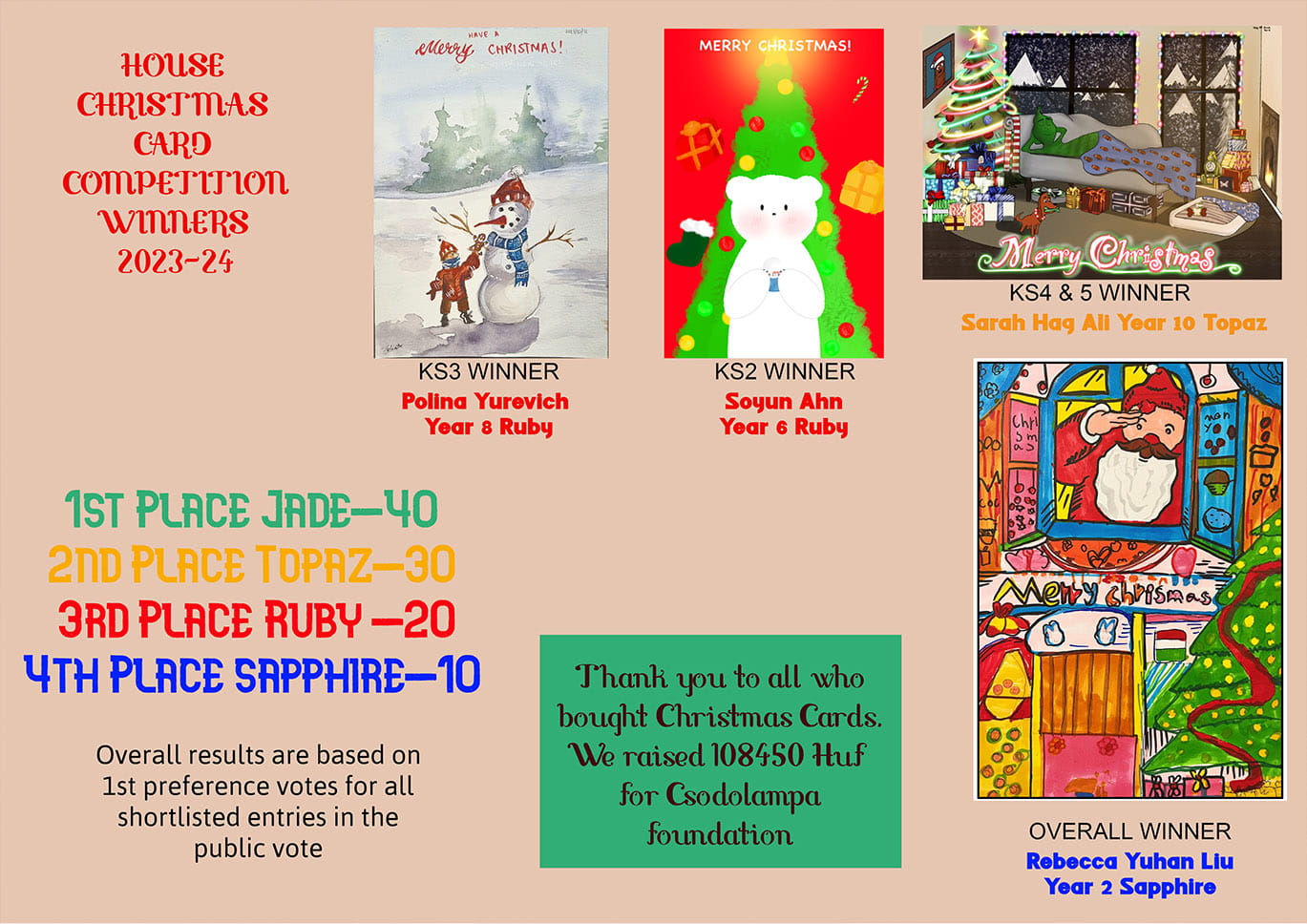 House Christmas Card competition Results - House Christmas Card Competition Results