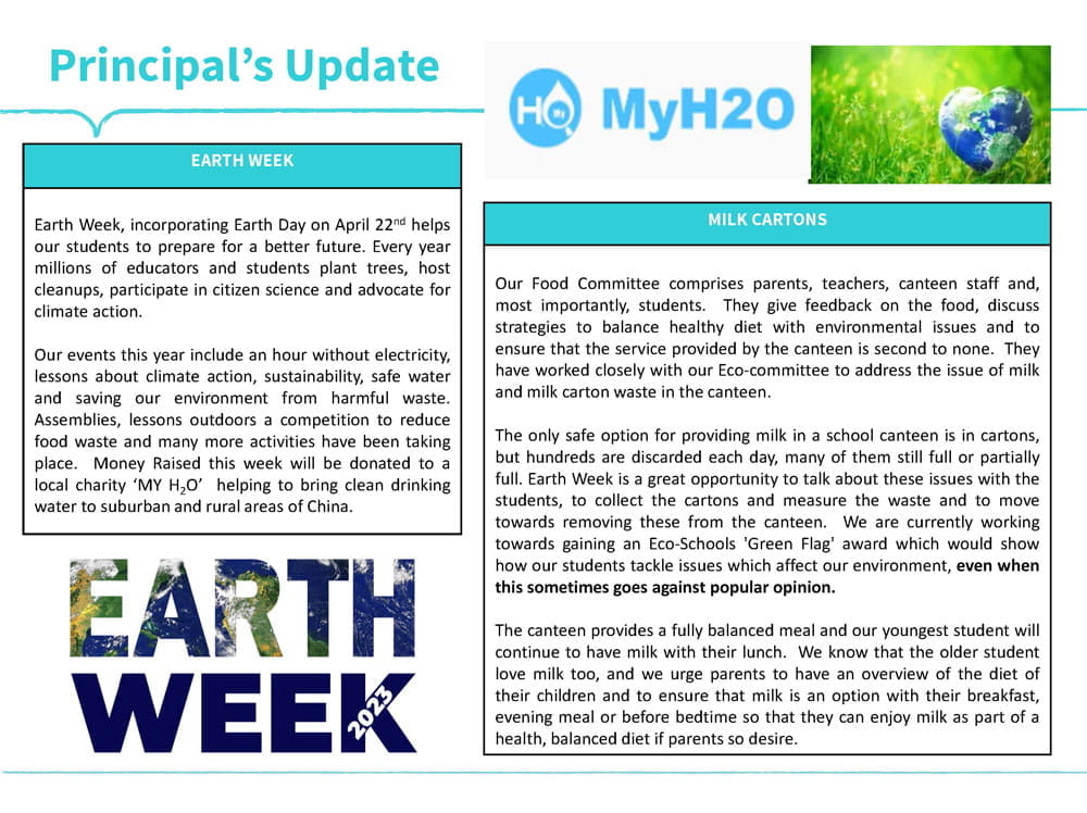 Principal's Update - 21st April 2023 - Principal Update 21 April 2023