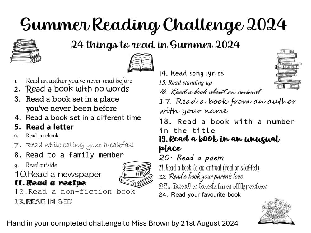 Primary Summer Reading Challenge 2024 - Primary Summer Reading Challenge 2024