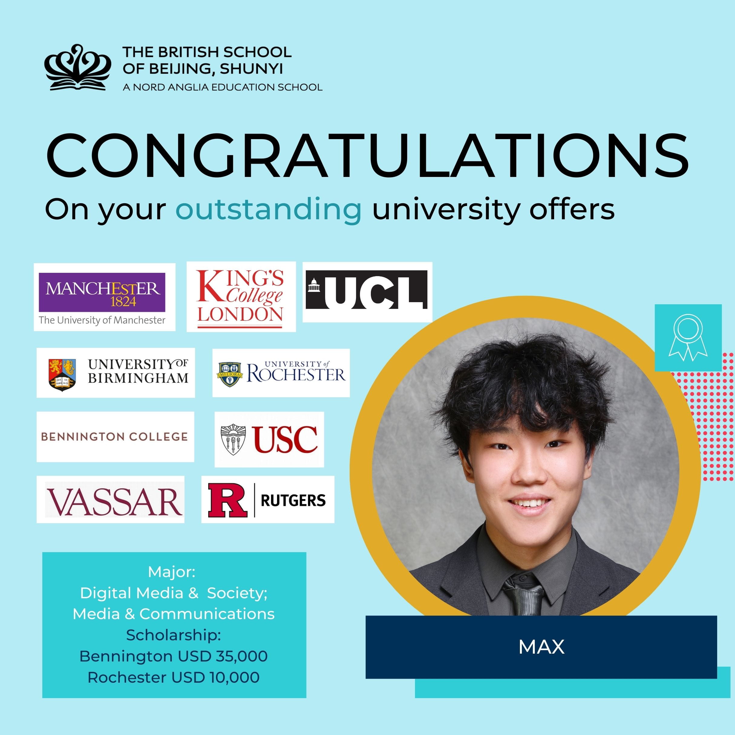 Outstanding University Outcomes at the British School of Beijing Shunyi - Outstanding University Outcomes at the British School of Beijing Shunyi