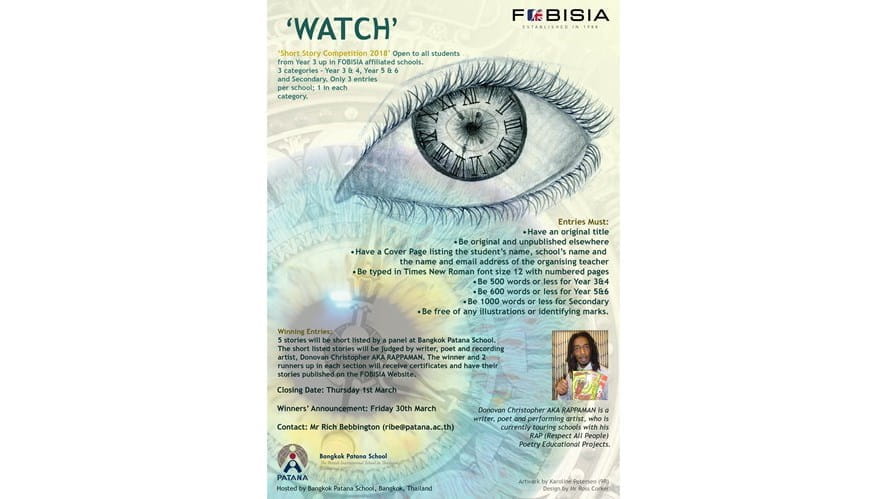 FOBISIA Short Story Competition 2018- WATCH! - fobisia-short-story-competition-2018-watch