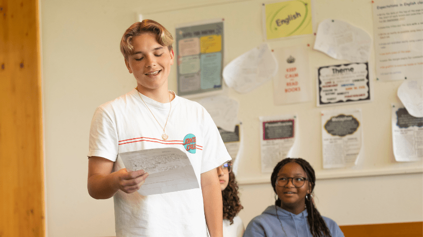 Students studying English