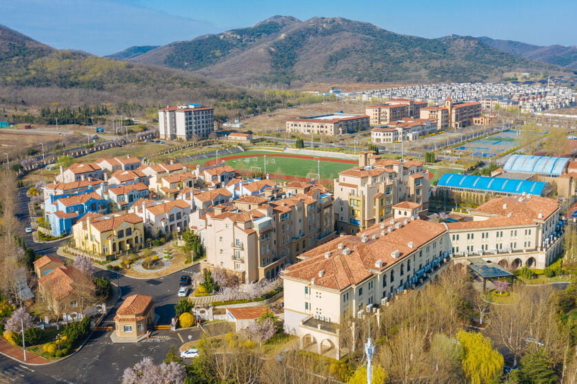 Aerial view of Dalian Huamei Bilingual school