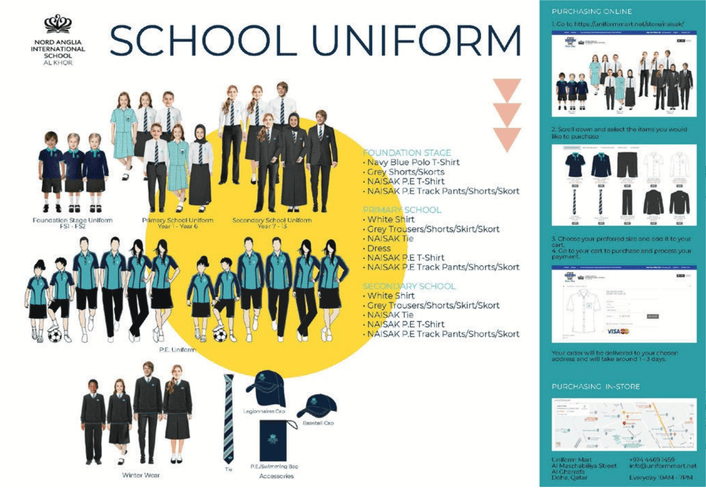 NAISAK School student wearing the official school uniform