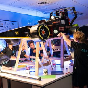 NAS Dubai students working on F1 model 
