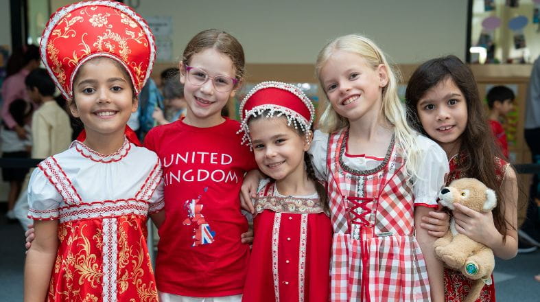 Primary school students celebrating Culture Day
