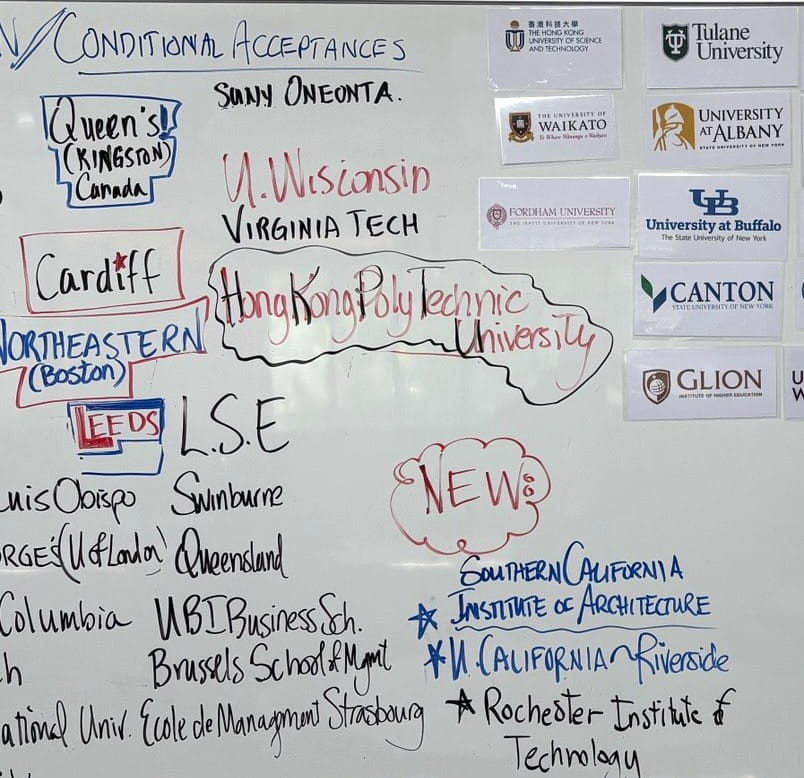 University acceptances