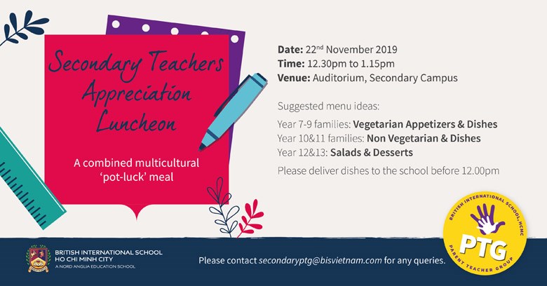 Secondary Teachers Appreciation Luncheon