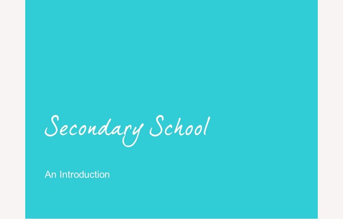 Y7 Introduction to Secondary School (2021 09)