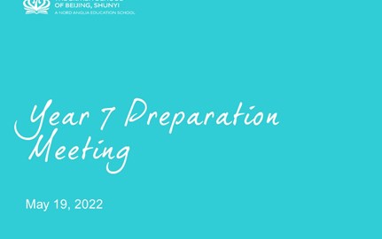 Year 7 Preparation Meeting - 19 May 2022