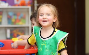 Girl smiling during play