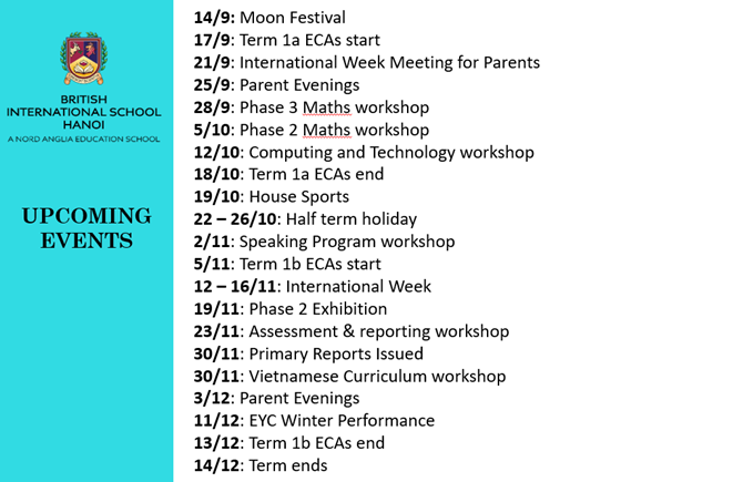 BIS Hanoi - Upcoming Events