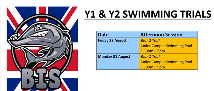 Y1&Y2 Swimming trials