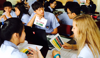 Students engaged in coaching conversations