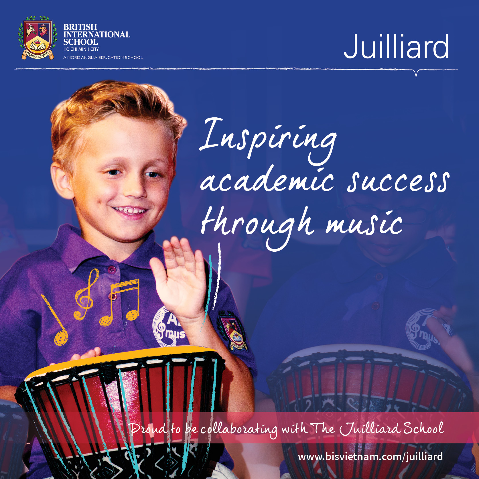 British International School, HCMC collaborating with world renowned performing arts conservatory. The Juilliard School.