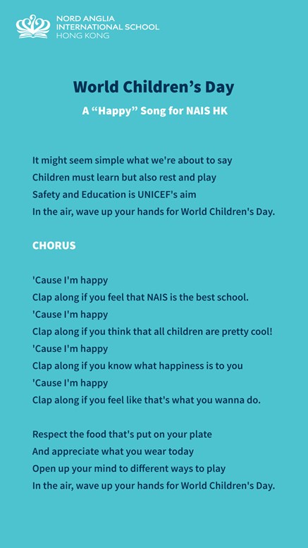 World Children's Day 2021 Lyrics - NAIS Hong Kong