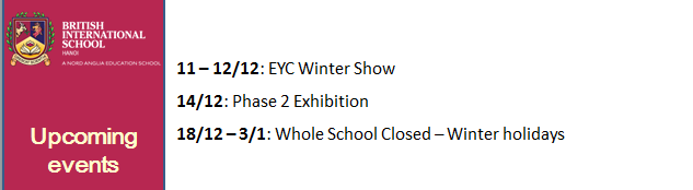 Britist International School Hanoi - Upcoming events