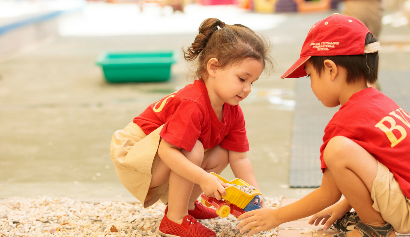 Two EYFS students play together at BVIS HCMC