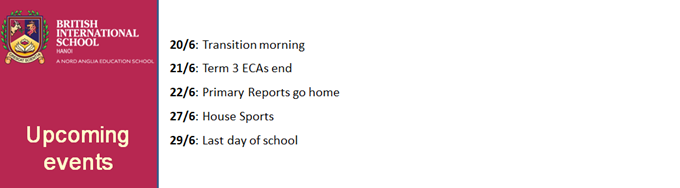 Britist International School Hanoi - Upcoming events