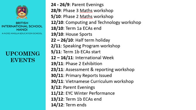 BIS Hanoi - Upcoming Events
