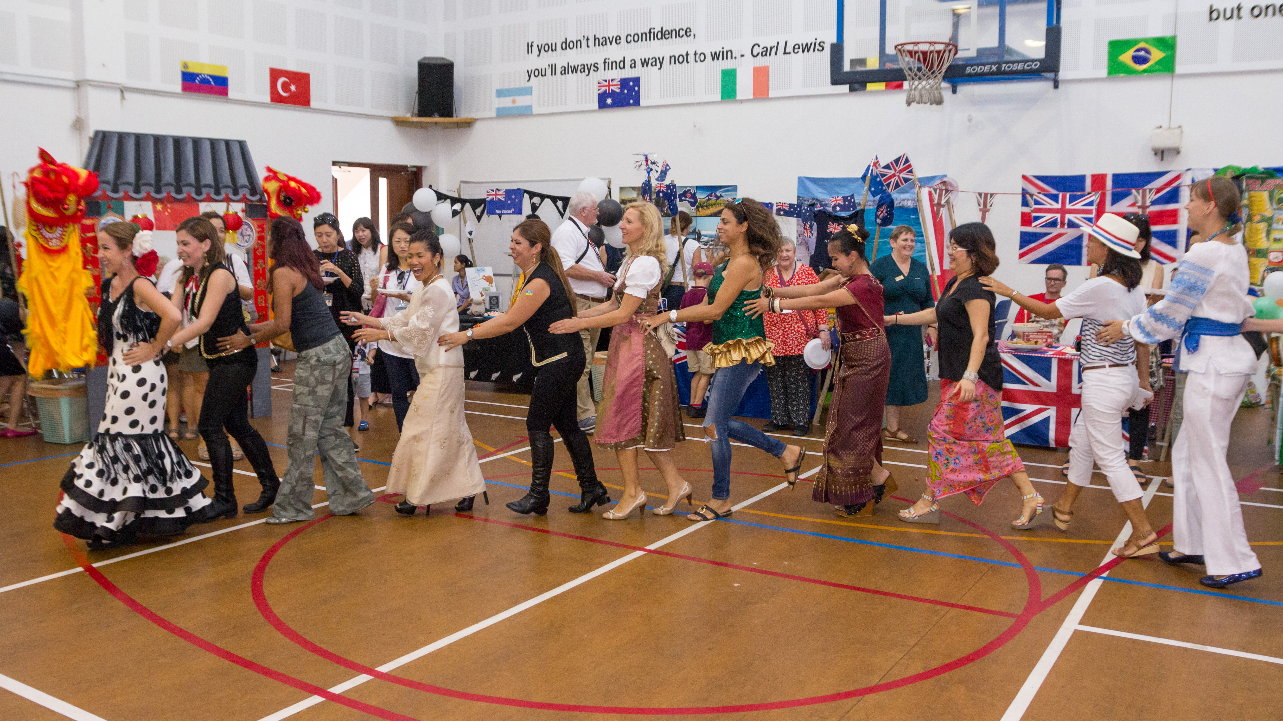 Parents dancing at the Global Cafe at An Phu Primary