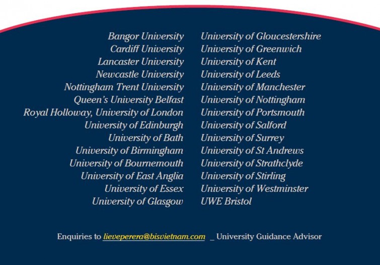 UK Uni Fair List