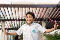 Boy with skipping rope