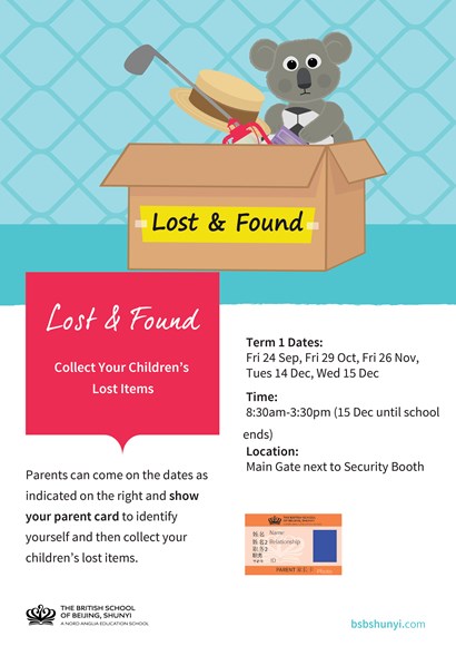 Lost and Found Term 1 dates 2021