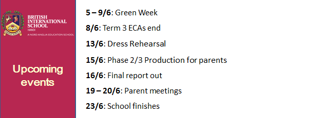 Britist International School Hanoi - Upcoming events