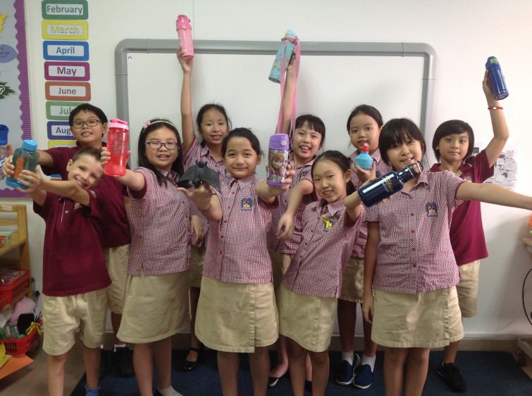 Eco_Warriors with their water bottles