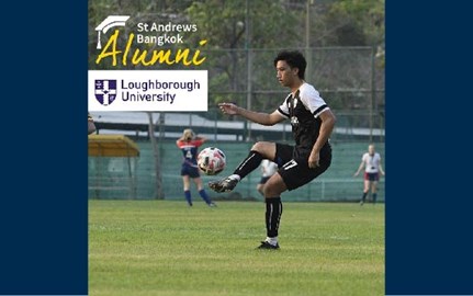 Punn playing football St Andrews Alumni