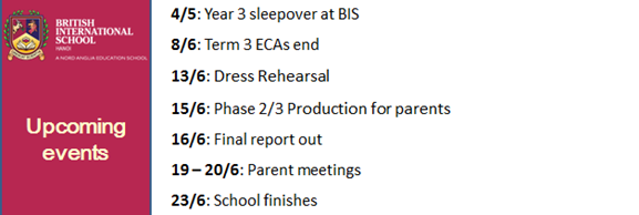 Britist International School Hanoi - Upcoming events