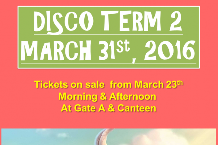 Term 2 PTG Disco – Thursday 31st March 2016