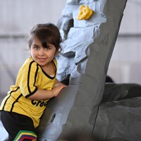 Little girl climbing
