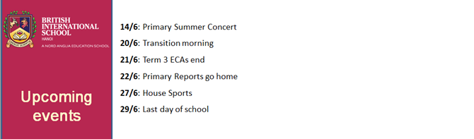 Britist International School Hanoi - Upcoming events