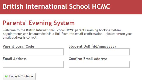 Parent Evening login