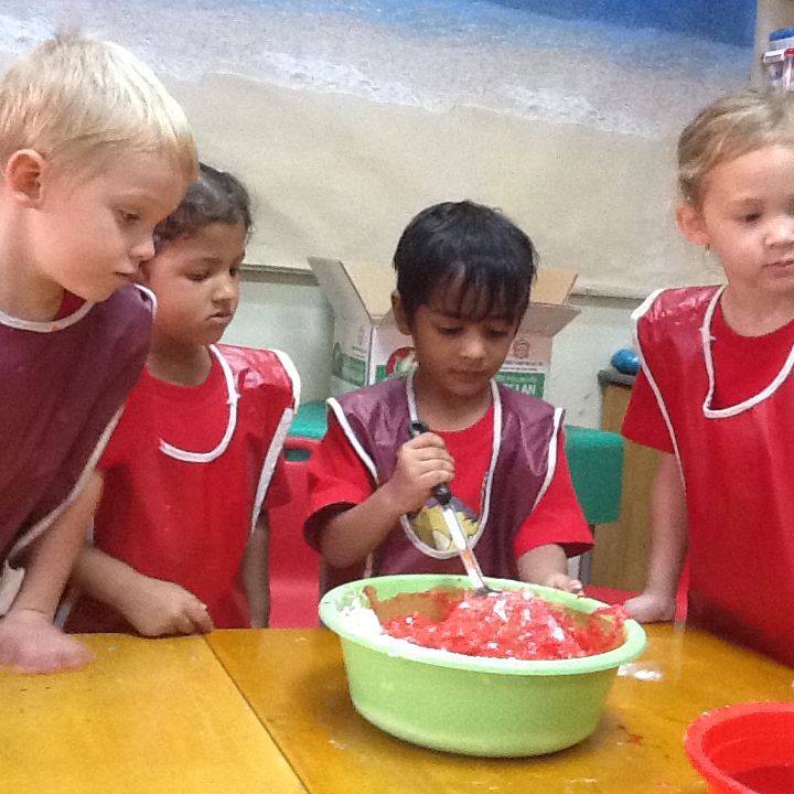F2I Making playdough for Enterprise Day