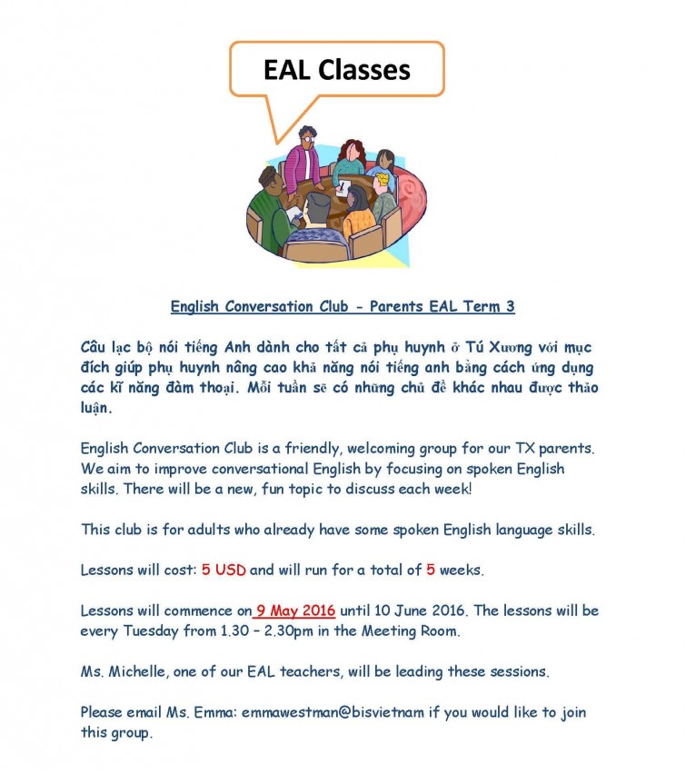Parents EAL Term 3 flyer