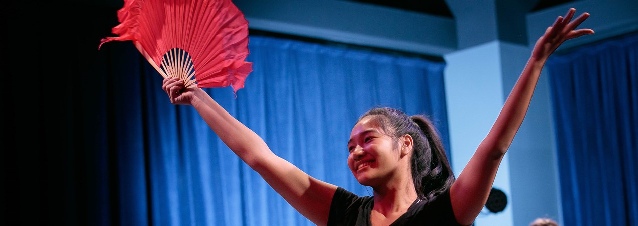 Juilliard world stage 2 girl performing with fan
