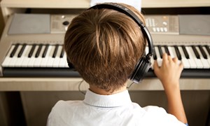 Boy Keyboard headphones Juilliard performing arts in action