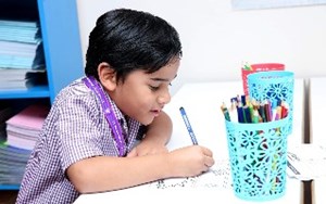 Boy writing