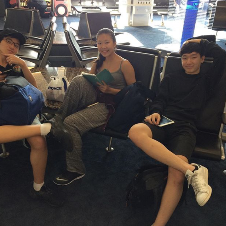 At Dallas waiting for our plane to Austin! Doppler Racing BISHCMC