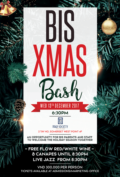 BIS Xmas Bash poster