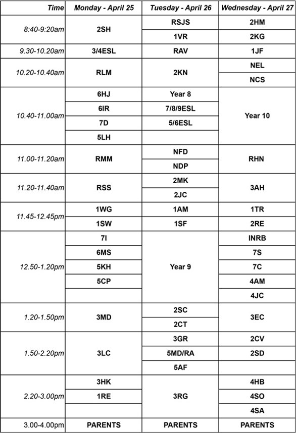 DCIS Book Week Schedule 2016